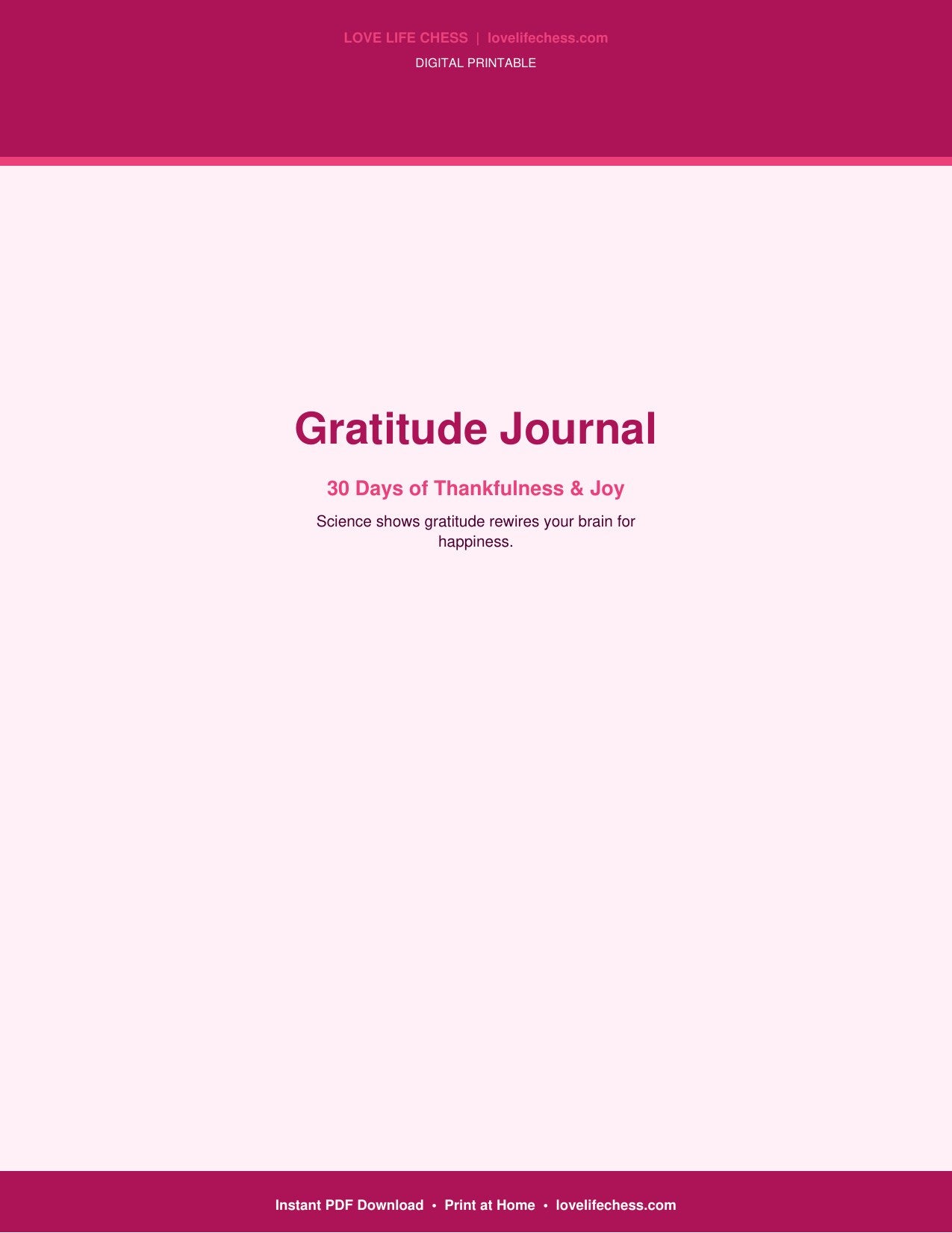 Gratitude Journal — 30-Day Daily Gratitude Practice (PDF)