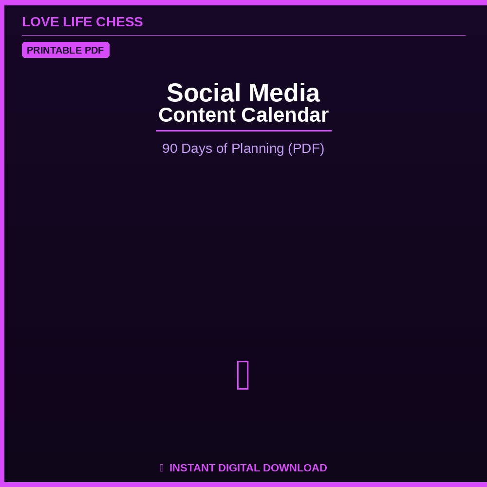 Social Media Content Calendar — 90 Days of Planning (PDF)