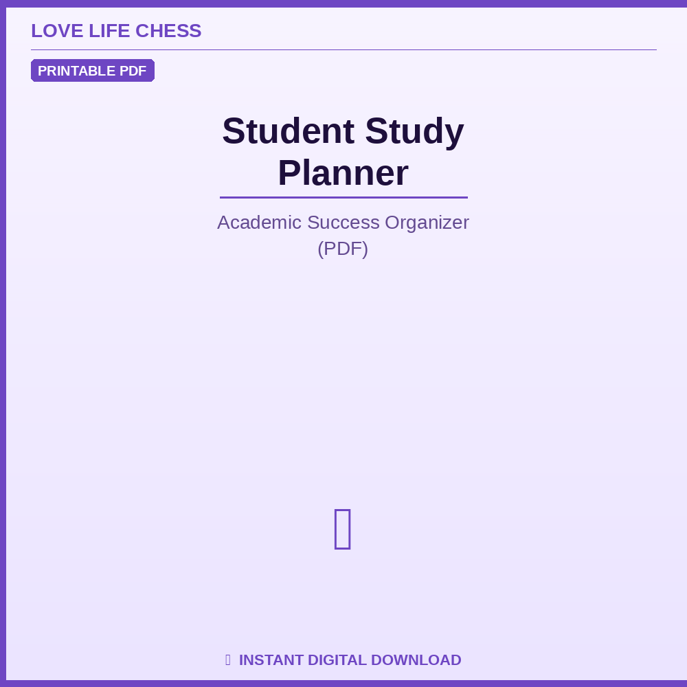 Student Study Planner — Academic Success Organizer (PDF)