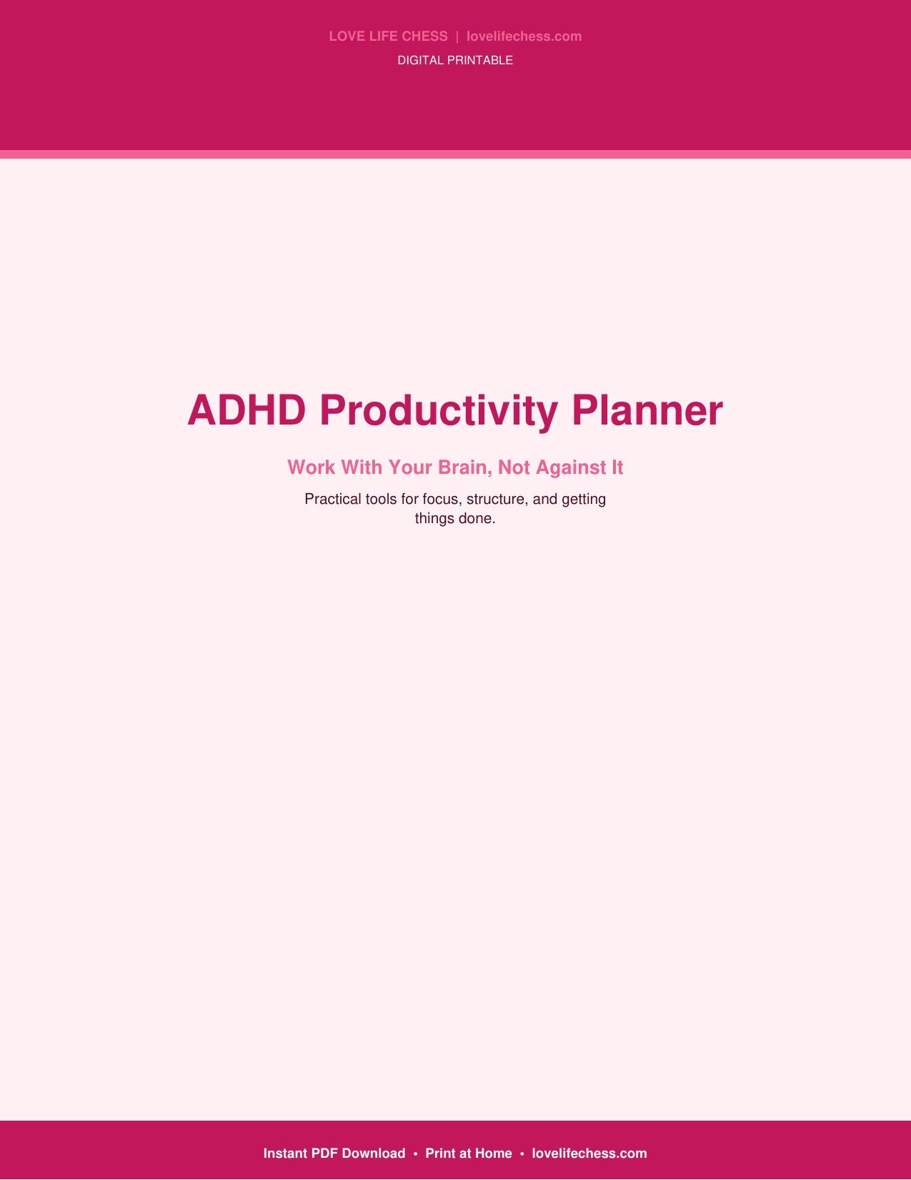 ADHD Productivity Planner — Focus & Task Management System (PDF)