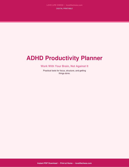 ADHD Productivity Planner — Focus & Task Management System (PDF)