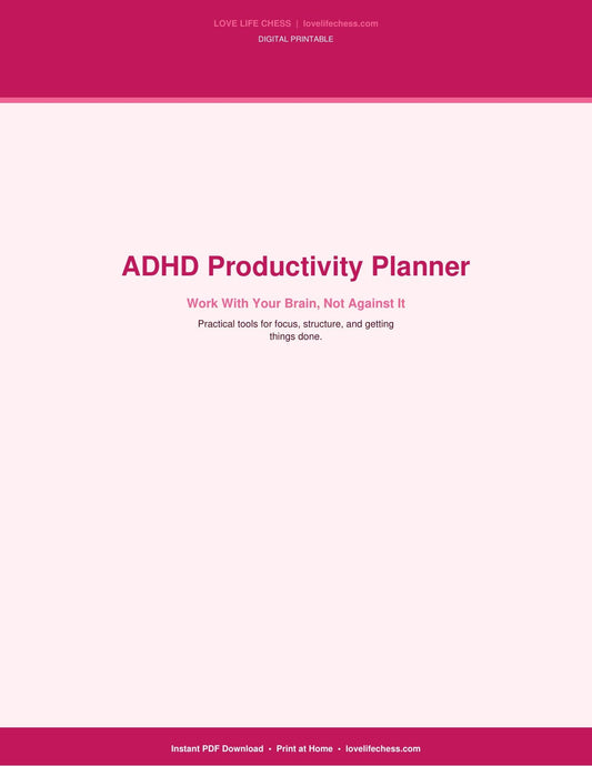 ADHD Productivity Planner — Focus & Task Management System (PDF)
