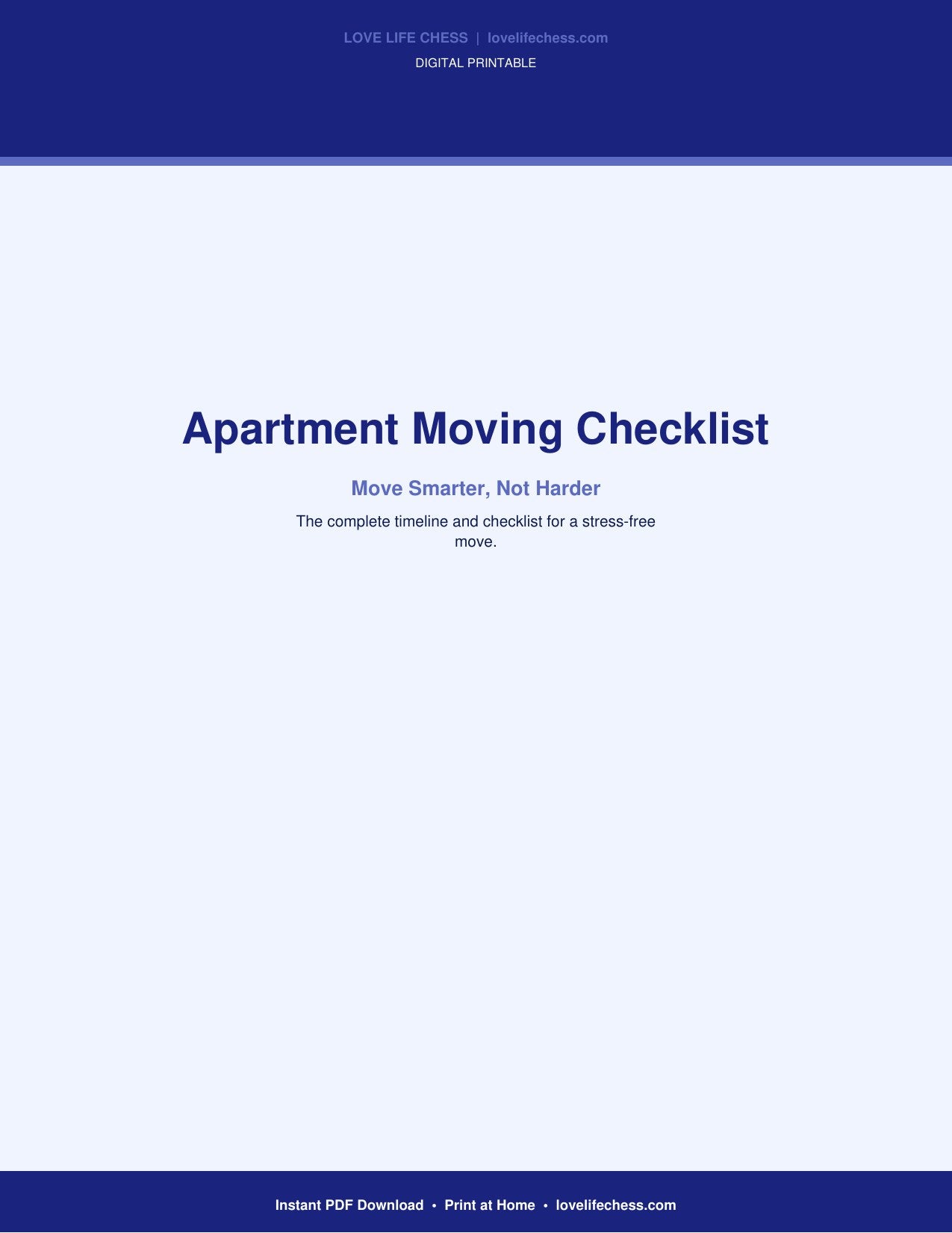 Apartment Moving Checklist — Stress-Free Moving System (PDF)