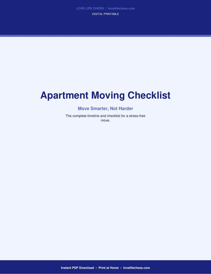 Apartment Moving Checklist — Stress-Free Moving System (PDF)