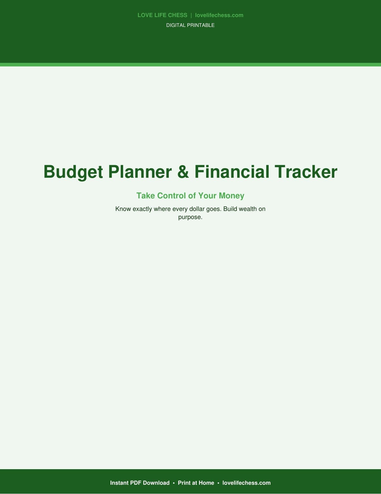 Budget Planner & Financial Tracker — 12-Month Money Management System (PDF)