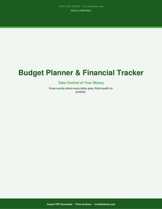 Budget Planner & Financial Tracker — 12-Month Money Management System (PDF)