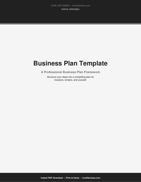Business Plan Template — Professional Investor-Ready Format (PDF)