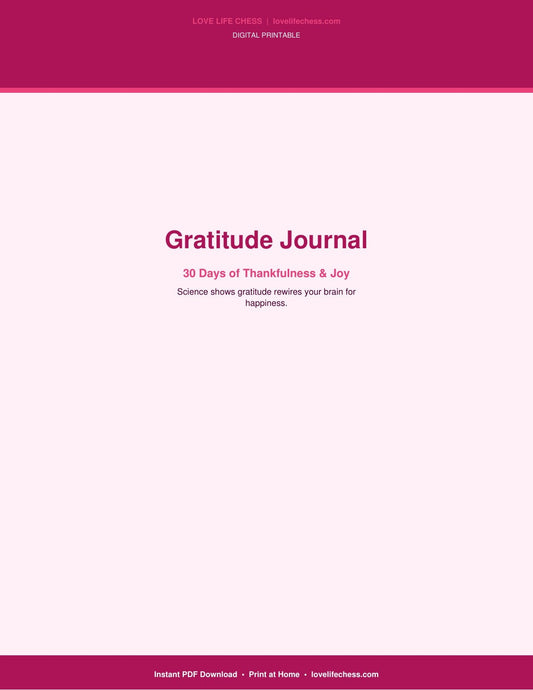 Gratitude Journal — 30-Day Daily Gratitude Practice (PDF)