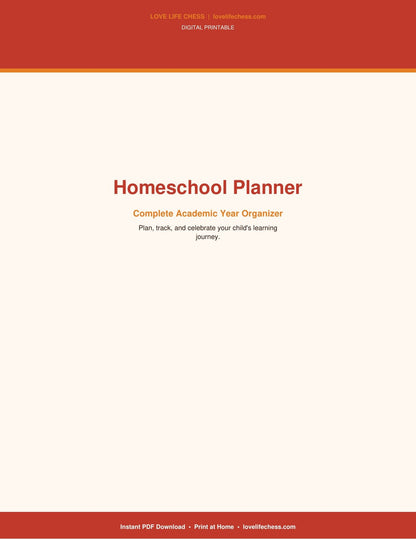Homeschool Planner — Complete Curriculum & Lesson Organizer (PDF)
