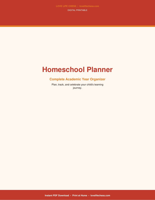 Homeschool Planner — Complete Curriculum & Lesson Organizer (PDF)