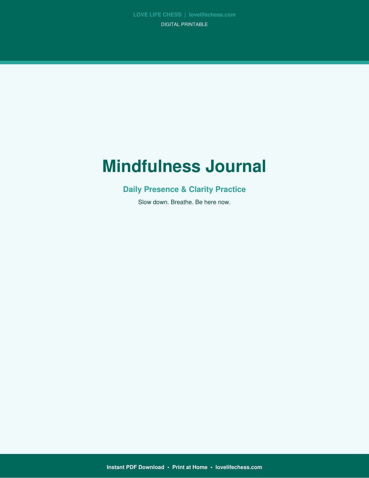Mindfulness Journal — Daily Presence & Clarity Practice (PDF)