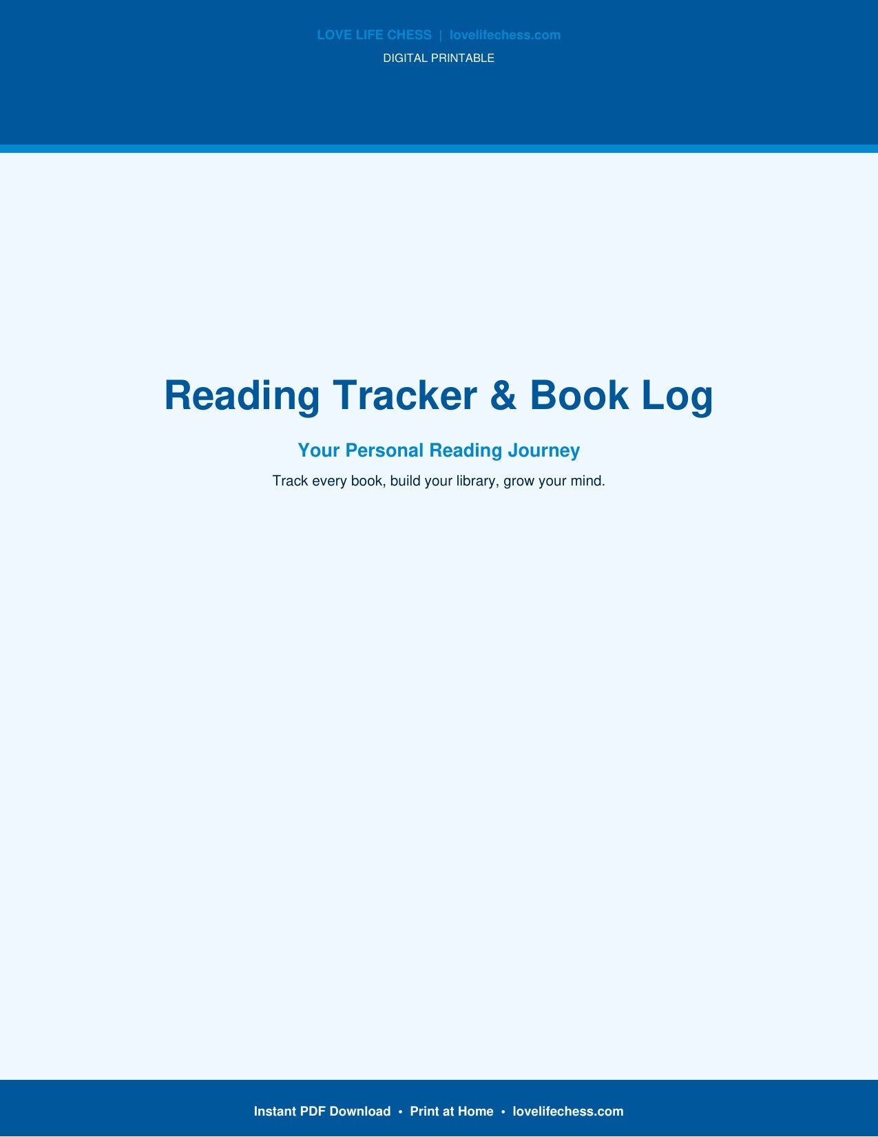 Reading Tracker & Book Log — Your Personal Library Journal (PDF)