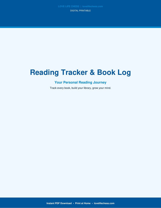 Reading Tracker & Book Log — Your Personal Library Journal (PDF)