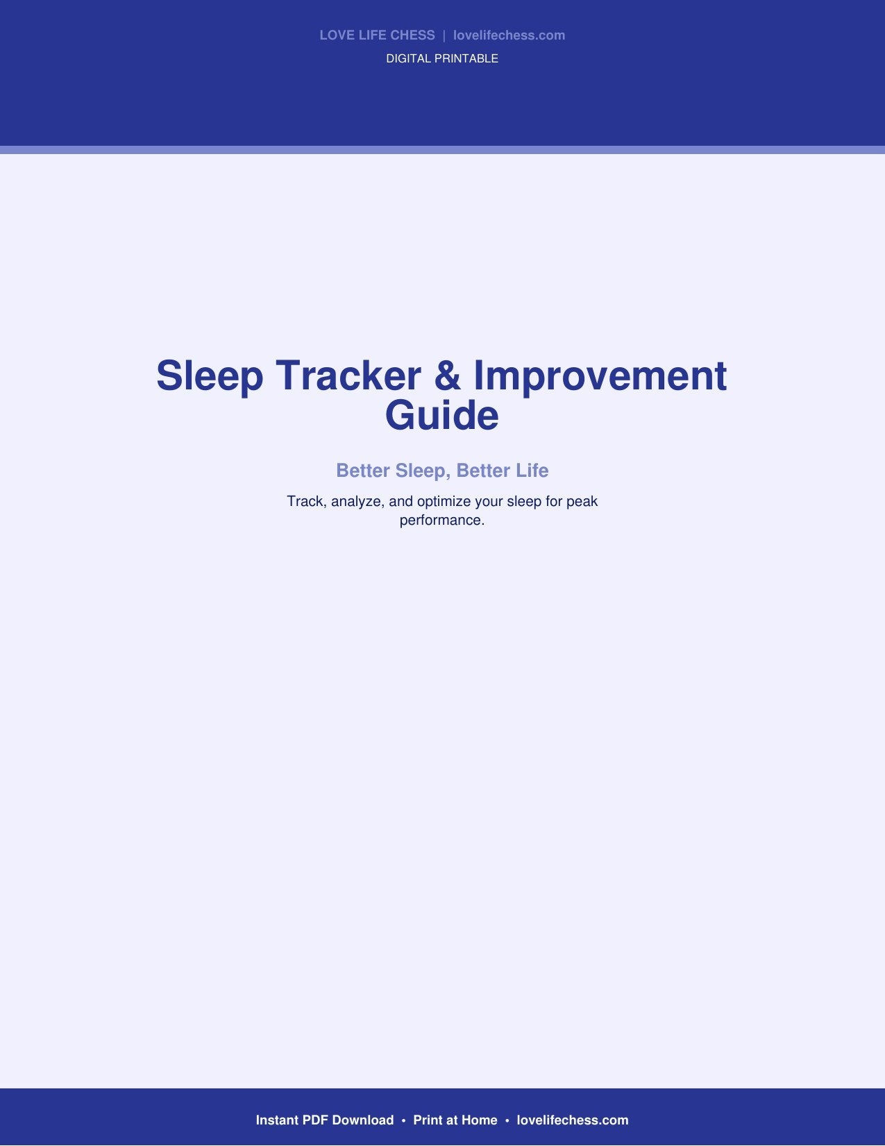 Sleep Tracker & Improvement Guide — 28-Day Better Sleep System (PDF)