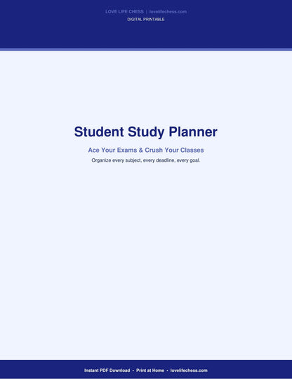 Student Study Planner — Academic Success Organizer (PDF)