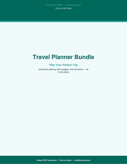 Travel Planner Bundle — Plan Every Trip Perfectly (PDF)