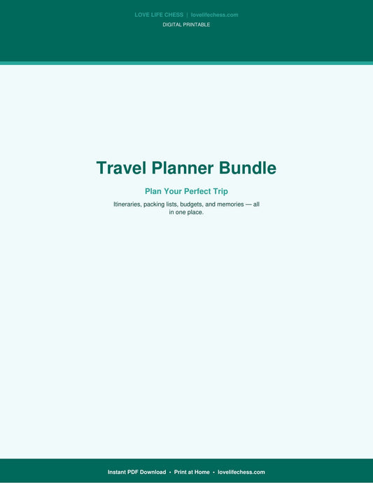 Travel Planner Bundle — Plan Every Trip Perfectly (PDF)