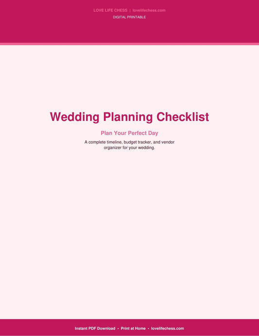 Wedding Planning Checklist — Complete Day-by-Day Wedding Planner (PDF)