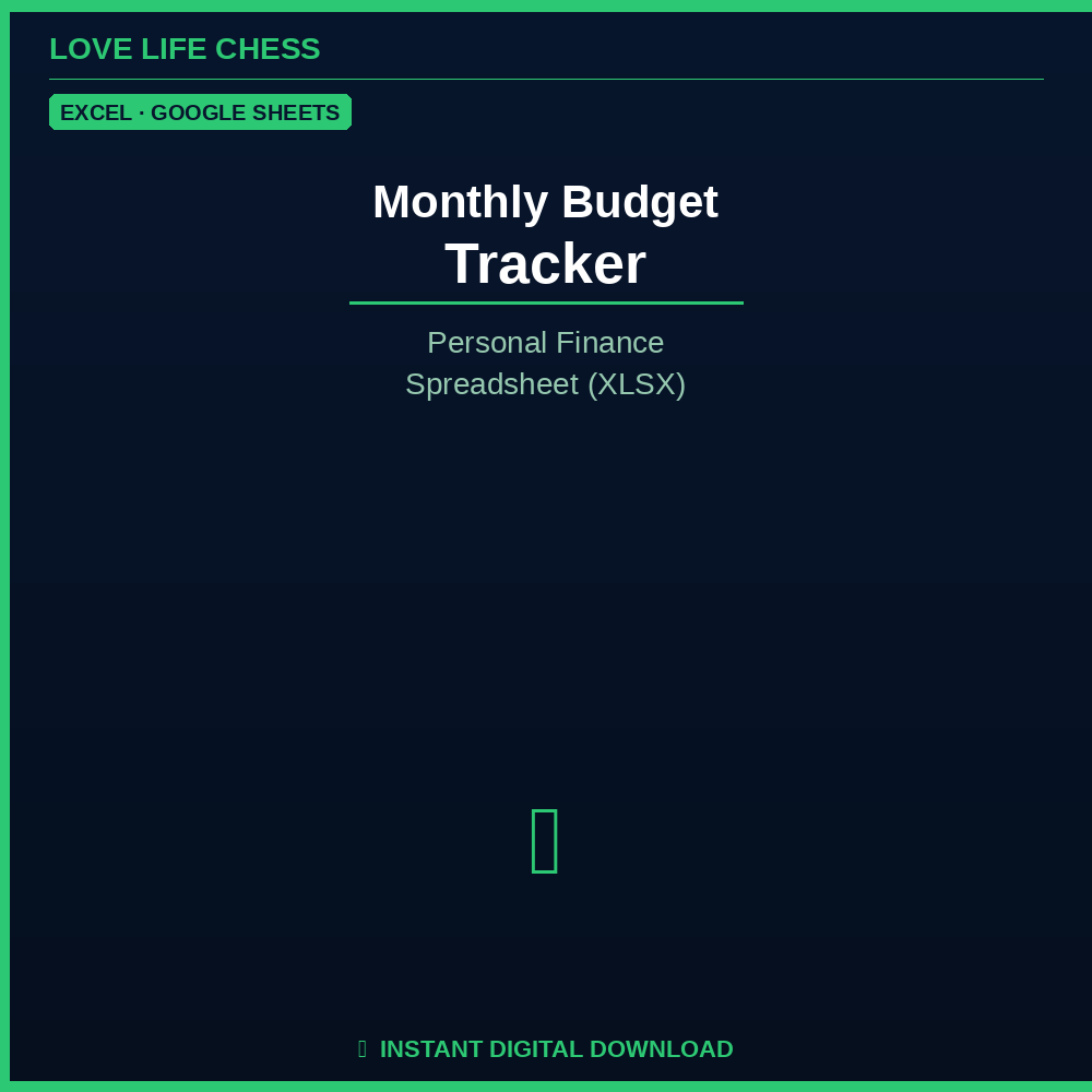 Monthly Budget Tracker — Personal Finance Spreadsheet (XLSX)