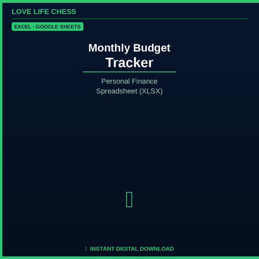 Monthly Budget Tracker — Personal Finance Spreadsheet (XLSX)