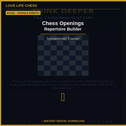 Chess Openings Repertoire Builder — Spreadsheet Tracker