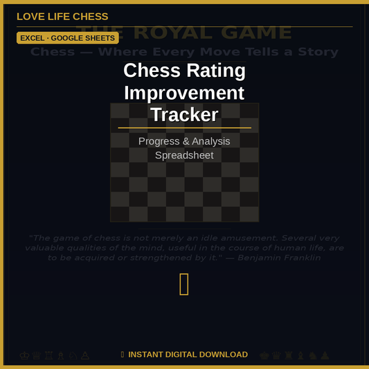 Chess Rating Improvement Tracker — Progress & Analysis Spreadsheet