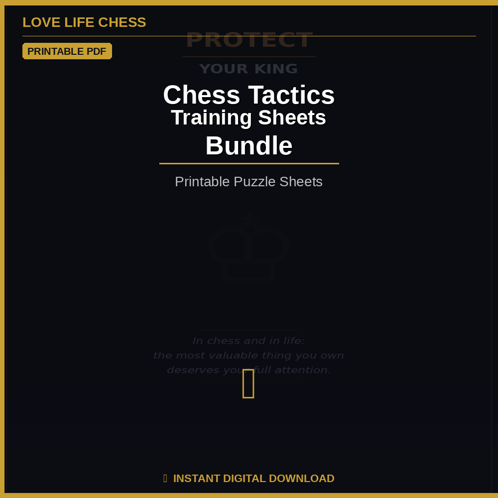 Chess Tactics Training Sheets Bundle — Printable Puzzle Sheets