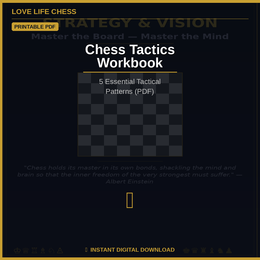 Chess Tactics Workbook — 5 Essential Tactical Patterns (PDF)