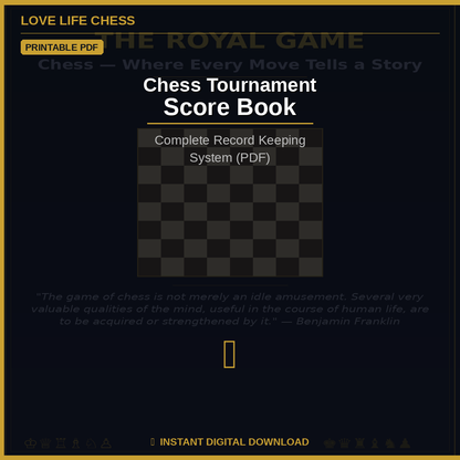 Chess Tournament Score Book — Complete Record Keeping System (PDF)