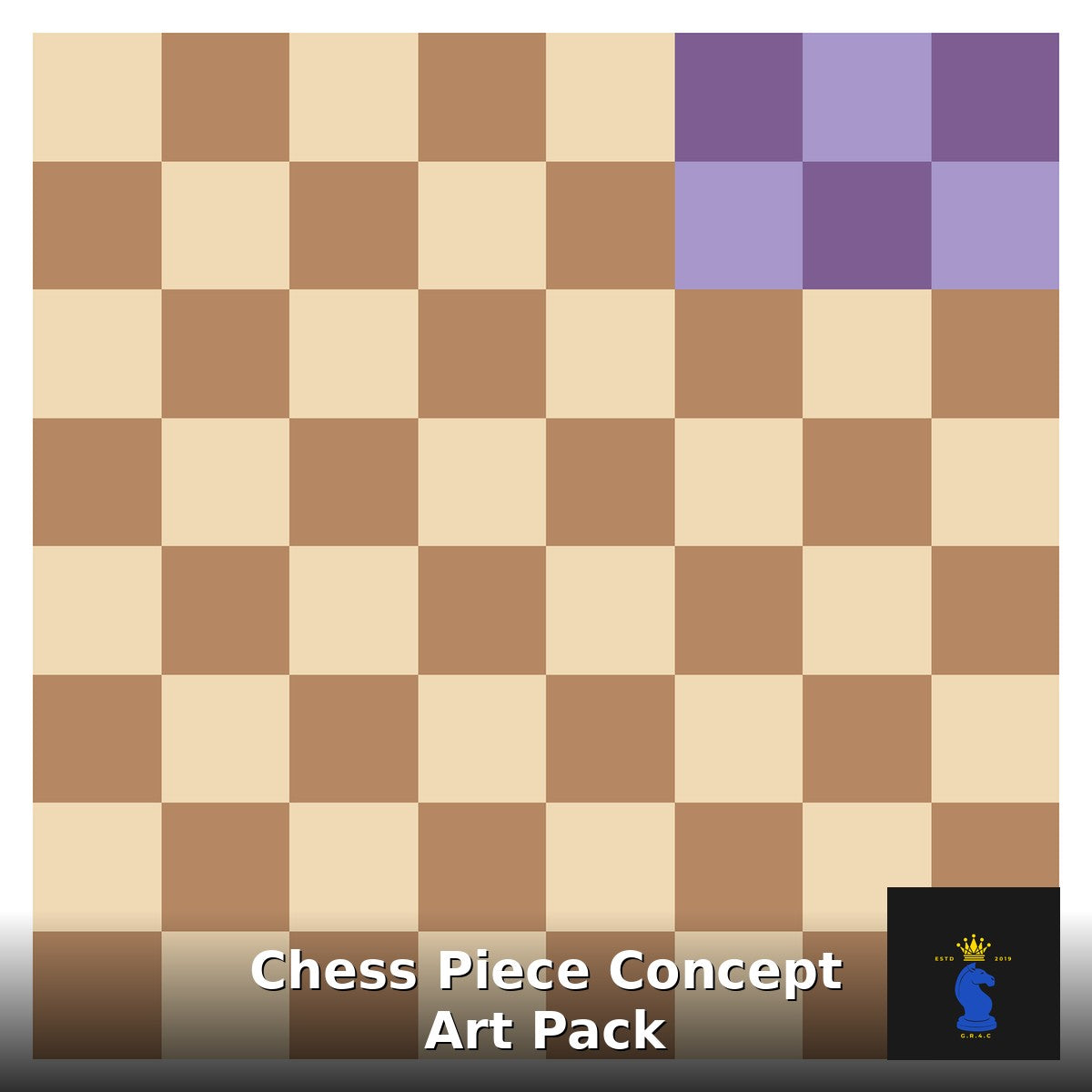 Chess Piece Concept Art Pack — 3 Motivational Designs (PNG)