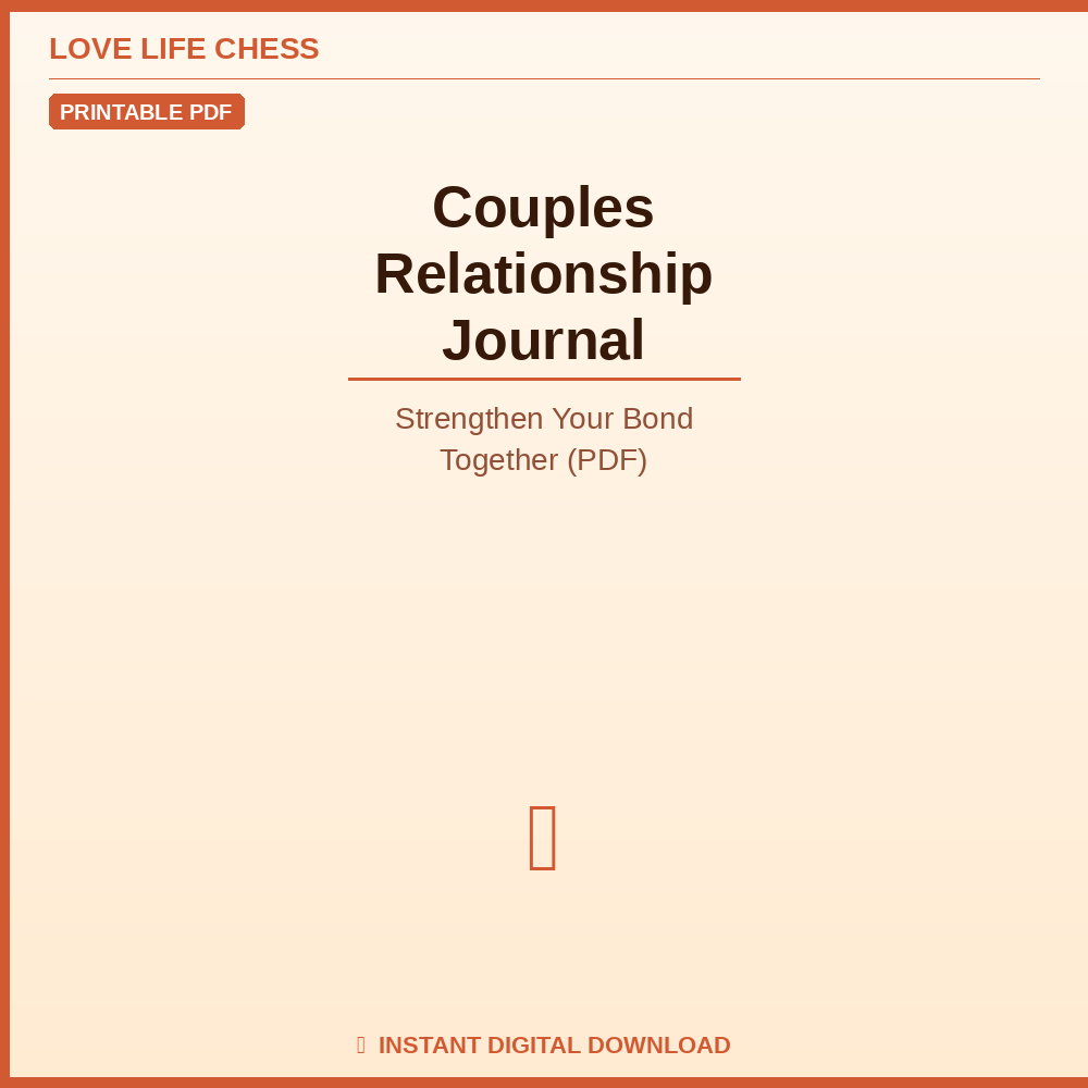 Couples Relationship Journal — Strengthen Your Bond Together (PDF)