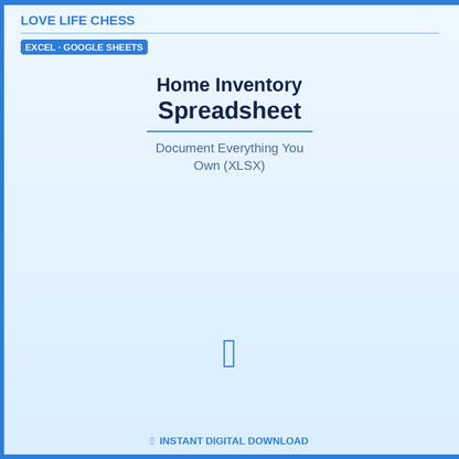 Home Inventory Spreadsheet — Document Everything You Own (XLSX)