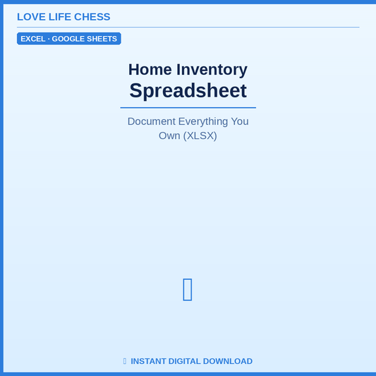 Home Inventory Spreadsheet — Document Everything You Own (XLSX)