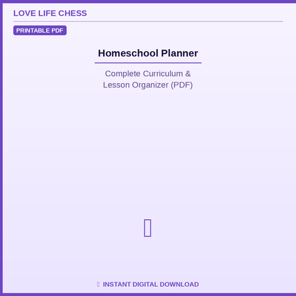 Homeschool Planner — Complete Curriculum & Lesson Organizer (PDF)