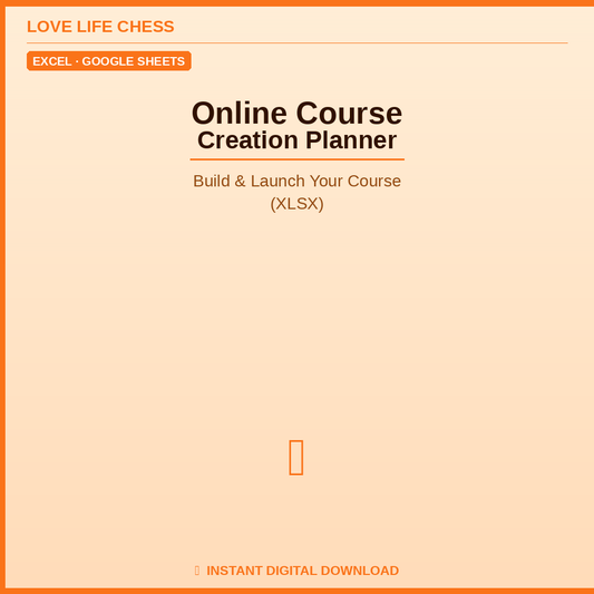 Online Course Creation Planner — Build & Launch Your Course (XLSX)