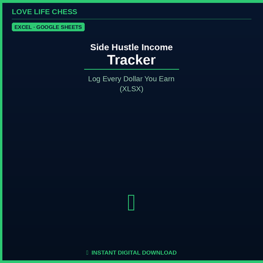 Side Hustle Income Tracker — Log Every Dollar You Earn (XLSX)